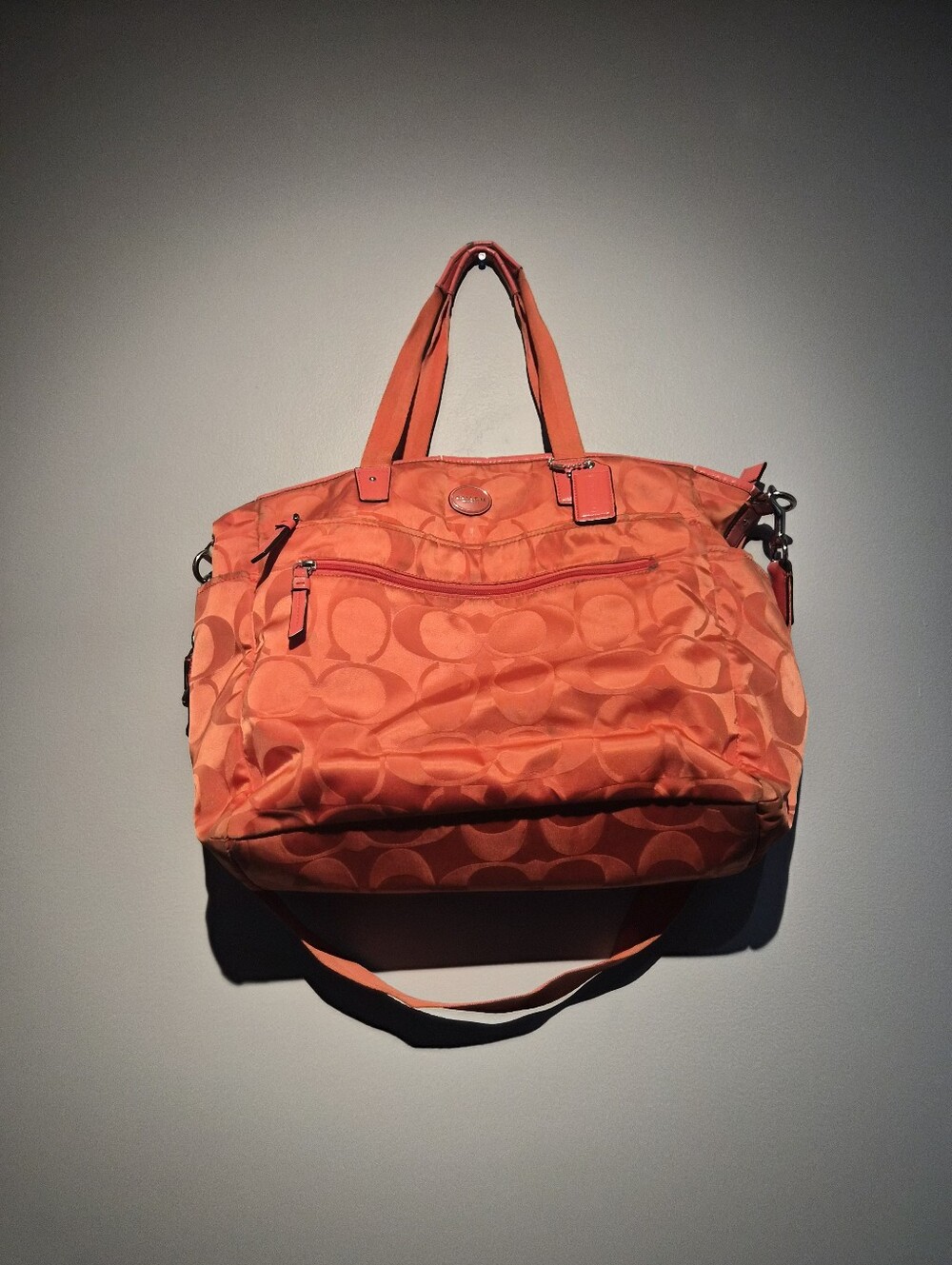 Bright Orange Coach New York Large Bag | Size Large